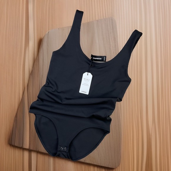 Express Tops - Express Body Contour Bodysuit Women Sz S High Compression Tank Black NWT